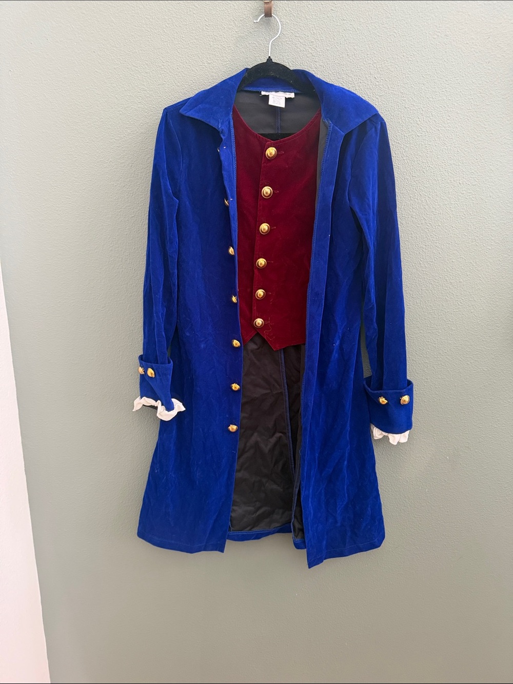 Costume Halloween Adult Thomas Jefferson Men's Sz M Jacket Vest Felt Velvet